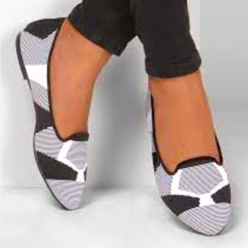 Skechers Cleo Memory Foam Flats Sherlock Black/White Size 8